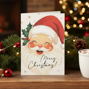 Nostalgic Santa Merry Christmas Personalized Holiday Card