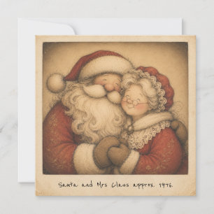 Nostalgic Santa & Mrs Claus Retro Photo Card