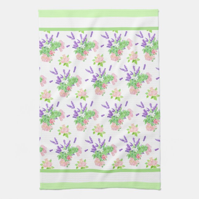 Nostalgic Scents of Summer Pattern Kitchen Towel (Vertical)
