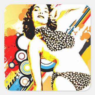 Nostalgic Seduction - Polka Dottie Square Sticker