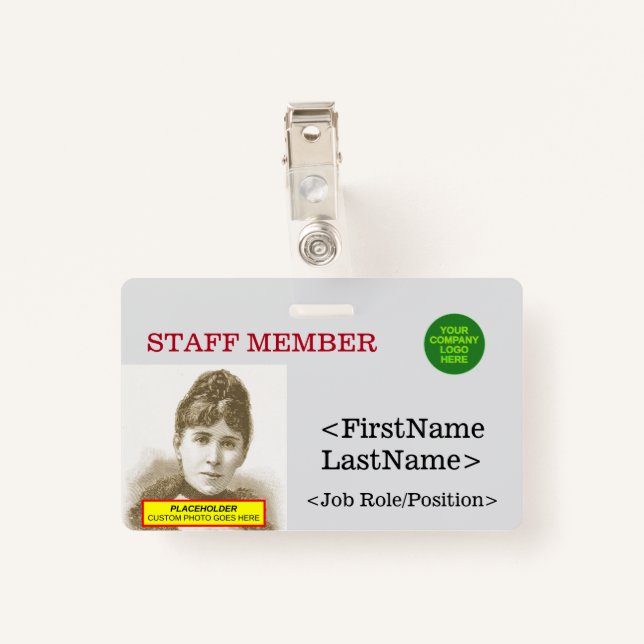 Nostalgic Staff Member Identification Badge (Back with Clip)