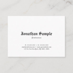 Nostalgic Stylish Classic Old English Font Plain Business Card