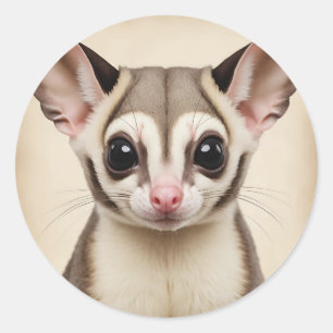 Nostalgic Sugar Glider in Faded Retro Classic Round Sticker