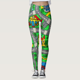 Nostalgic track carpet Car Road, 90s nostalgia Leggings