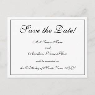 Nostalgic, Traditional "Save the Date!" Postcard