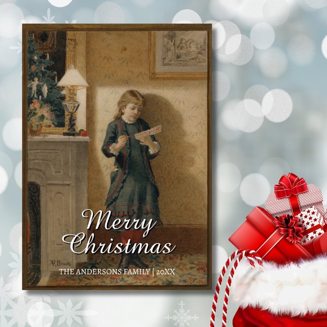 Nostalgic Vintage Child with Christmas Greeting Holiday Card (Creator Uploaded)
