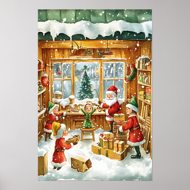 Nostalgic Vintage Christmas Family Poster (Front)