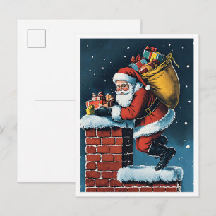 Nostalgic Vintage Christmas Santa Postcard