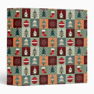 Nostalgic Vintage Holiday Patchwork Quilt Binder