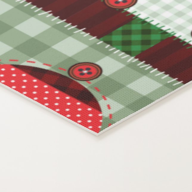 Nostalgic Vintage Holiday Patchwork Quilt Yoga Mat (Detail)