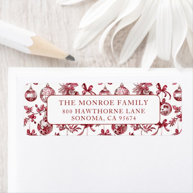 Nostalgic Vintage Red Christmas Ornaments (En situation)