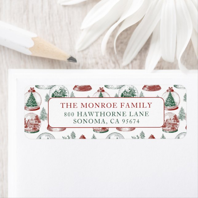 Nostalgic Vintage Red Green Christmas Snow Globes (En situation)