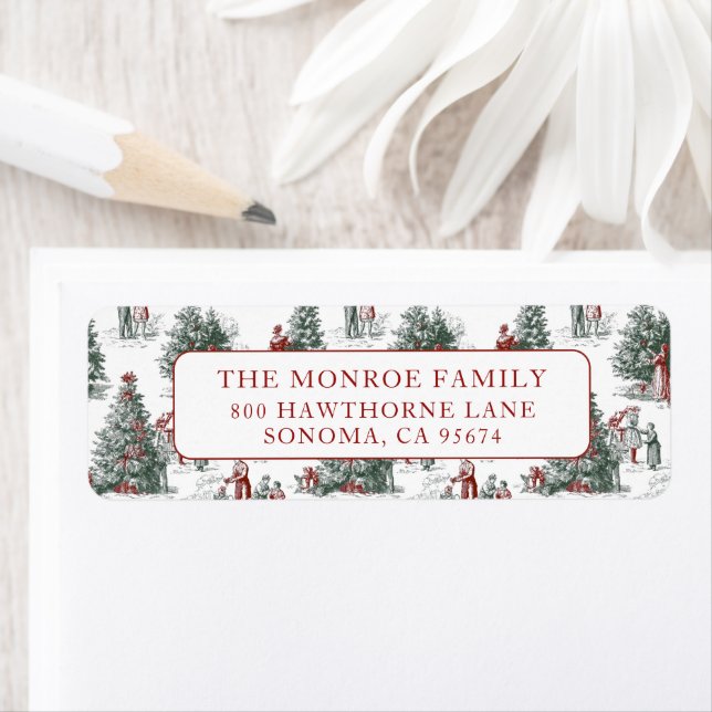 Nostalgic Vintage Red Green Christmas Tree Farm (Insitu)