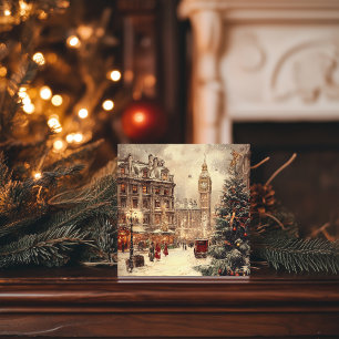 Nostalgic Winter in London Christmas Holiday Card