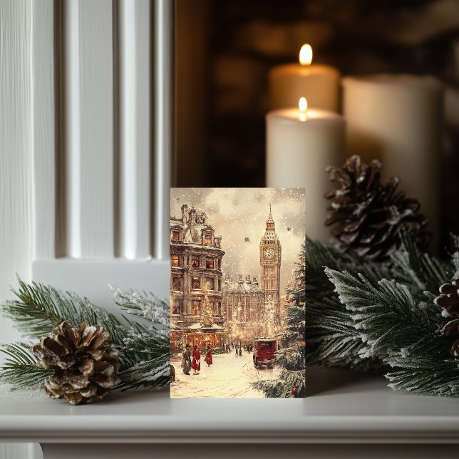Nostalgic Winter in London Classic Card (Creator Uploaded)