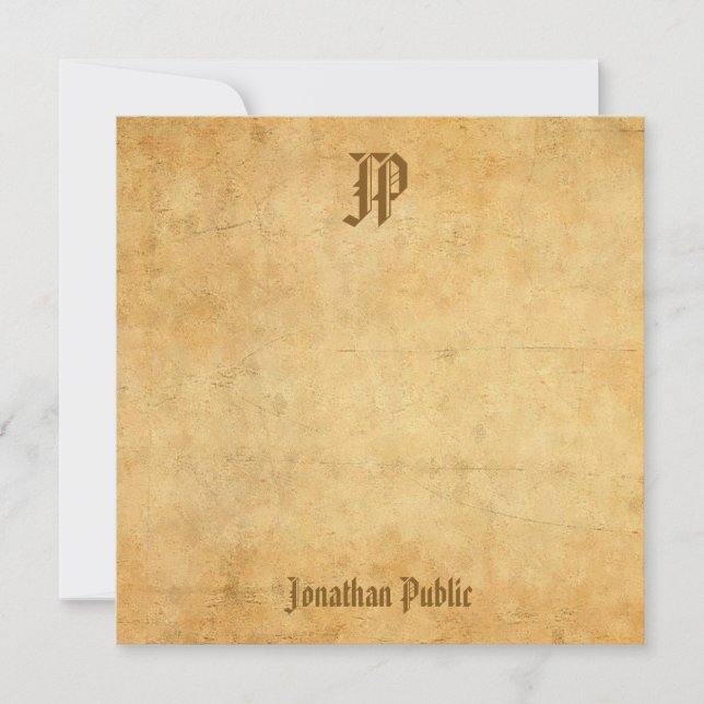 Nostalgique Calligraphié Monogramme Vintage Modèle (Devant)