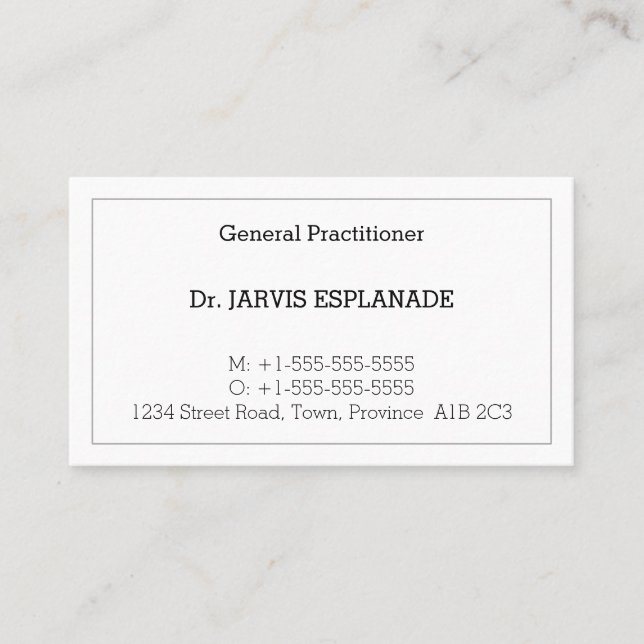 Nostalgique Médicale Carte de visite professionnel (Devant)
