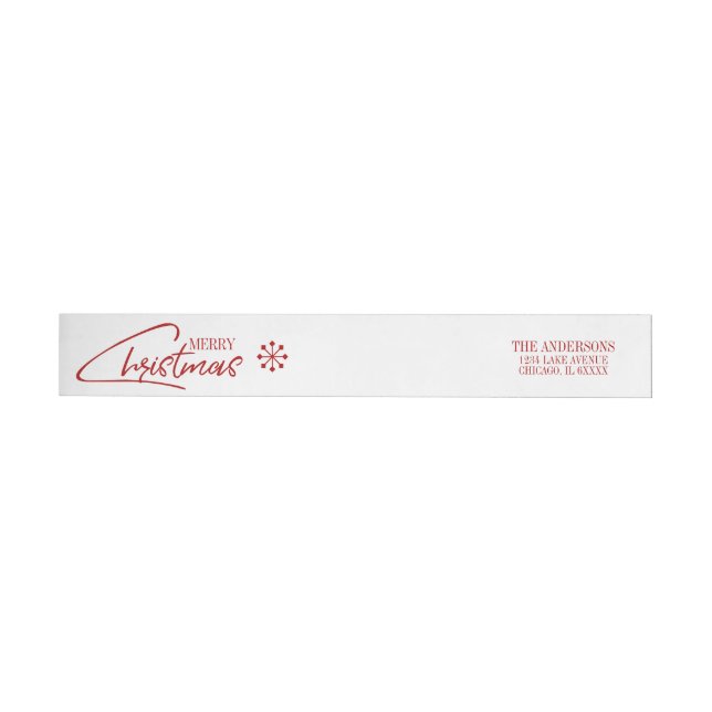 Nostalgique Noël Script Étiquette de adresse de va (Individuel)