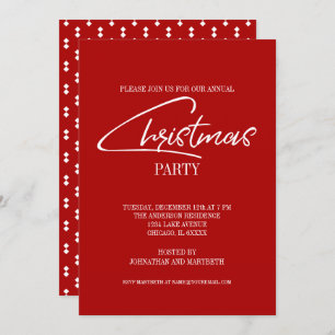 Nostalgique Noël Script Fête Invitation