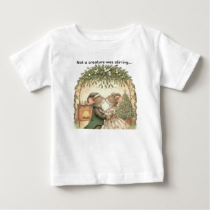 Not a Creature was stirring - Cute mice Christmas Baby T-Shirt