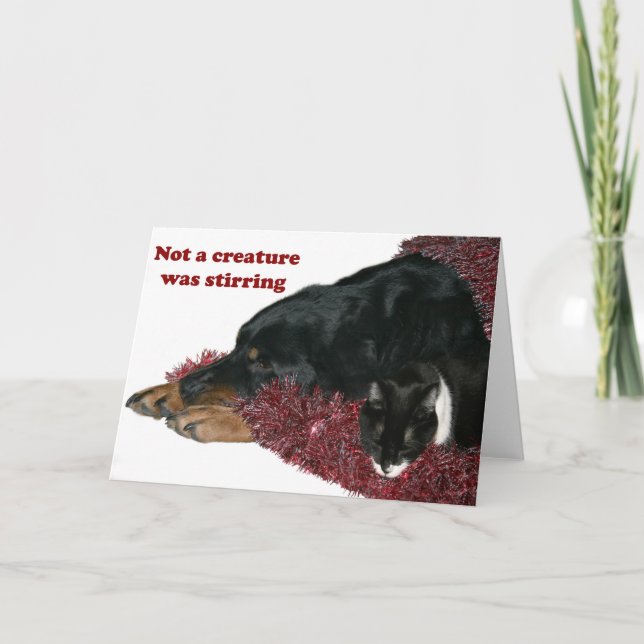 Not a creature was stirring holiday card (Front)