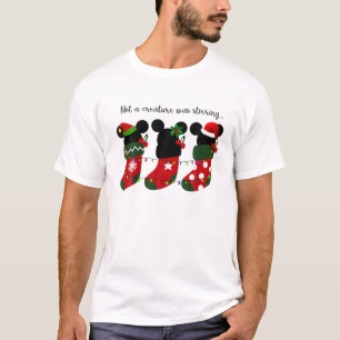 Not A Creature Was Stirring Mouse Cartoon Stocking T-Shirt