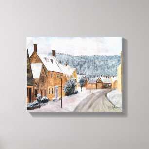 NOT A CREATURE WAS STIRRING WATERCOLOR CANVAS PRINT