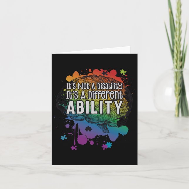 Not A Disability A Different Ability Autism Awaren Card (Front)