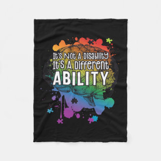 Not A Disability A Different Ability Autism Awaren Fleece Blanket