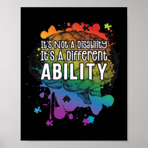 Not A Disability A Different Ability Autism Awaren Poster