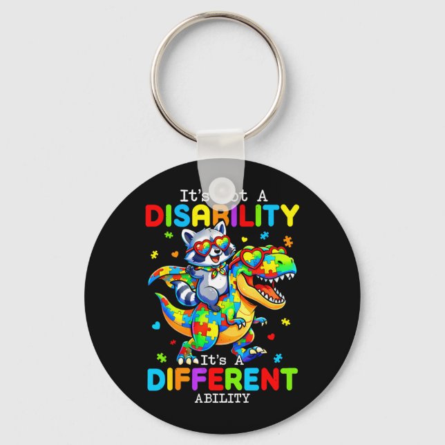 Not A Disability Different Ability for Kids Autism Keychain (Front)