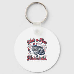 Not a Fan of Fireworks Scared Cat Shirt (2)_1 Keychain