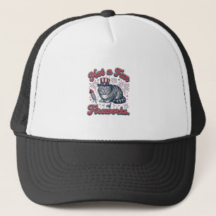 Not a Fan of Fireworks Scared Cat Shirt (2)_1 Trucker Hat