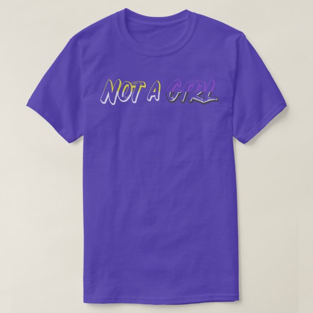 Not a Girl LGBTQ Non-binary Pride  T-Shirt (Design Front)
