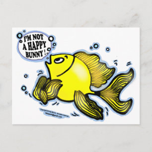 Not a Happy Bunny Fish Postcard