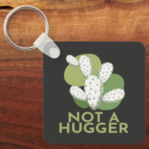 Not A Hugger Cactus Keychain
