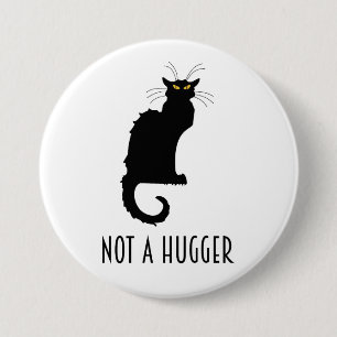 Not A Hugger Funny Introvert Antisocial Cat 3 Inch Round Button