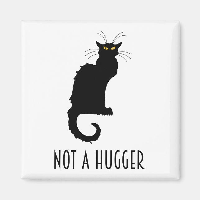 Not A Hugger Funny Introvert Antisocial Cat Magnet (Front)