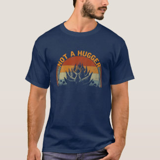 Not A Hugger Funny Vintage Sarcastic Cactus Graphi T-Shirt