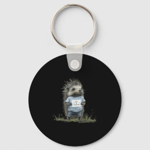 Not A Hugger Hedgehog  Keychain