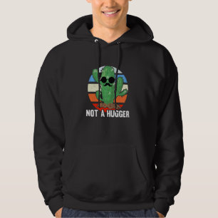 Not A Hugger Vintage No Hugs Retro Introvert Funny Hoodie