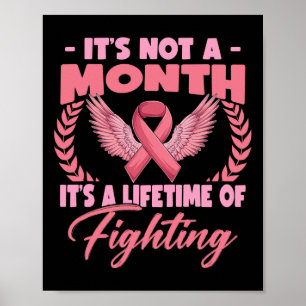 Not A Month It's Lifetime Breast Cancer Awareness Poster