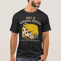 Not A Morning Person Cat T-Shirt | Funny Coffee