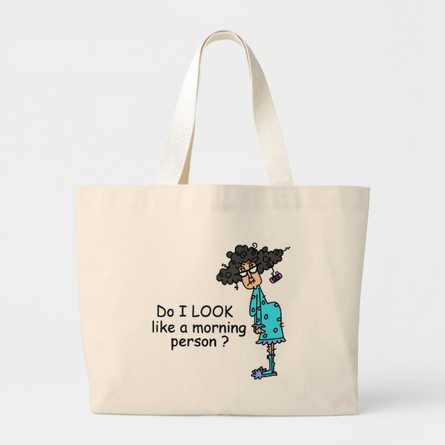 Not A Morning Person Large Tote Bag (Front)