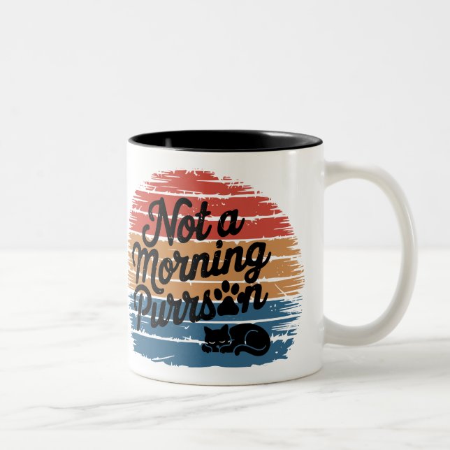 Not a Morning Purrson Funny Cat Mug (Right)