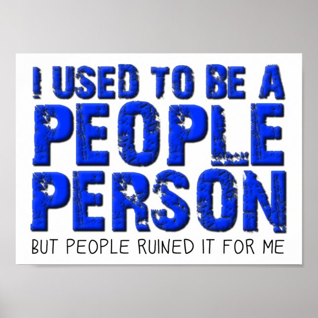 Not a People Person Funny Poster (Front)