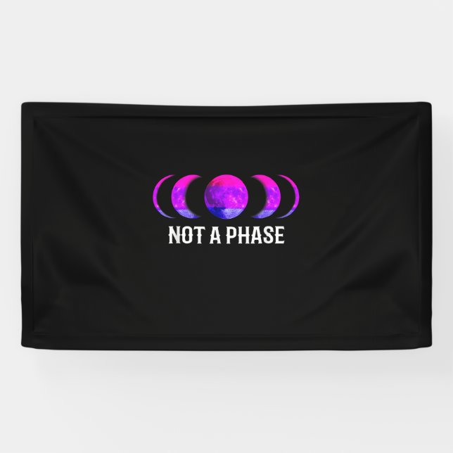 _Not a Phase_ - Bisexual Pride Moon T-Shirt Banner (Horizontal)