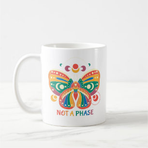 Not A Phase – Colourful Butterfly LGBTQ Pride Coffee Mug