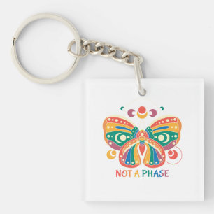 Not A Phase – Colourful Butterfly LGBTQ Pride Keychain