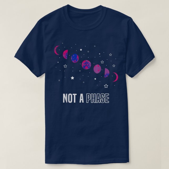 Not a Phase Moon Biseual Flag Clothes Funny Proud  T-Shirt (Design Front)